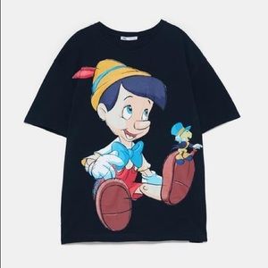 Zara Disney Pinocchio Shirt Size Small NWOT